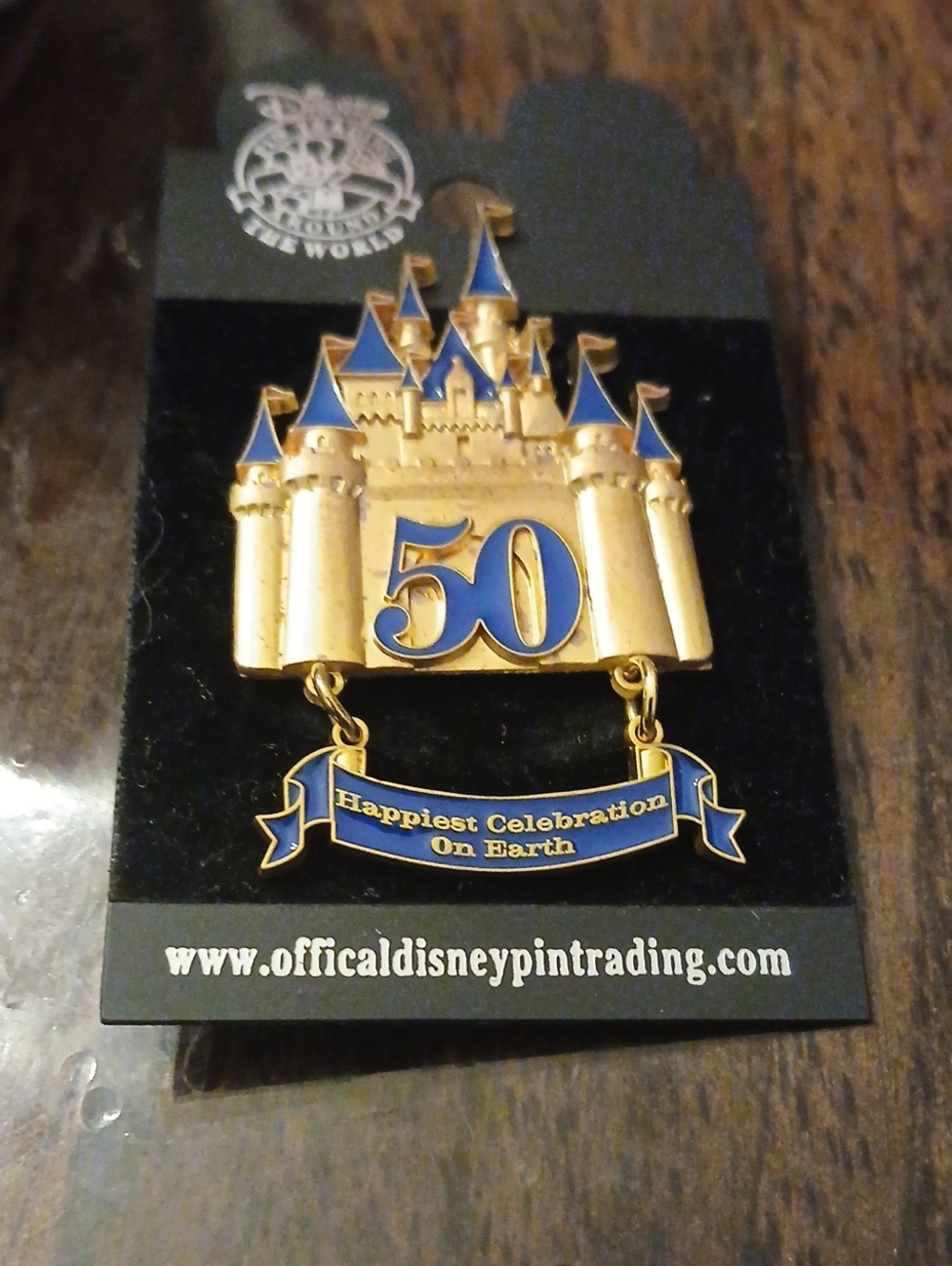 Disney Gold and Blue 50th Castle Celebration Pin